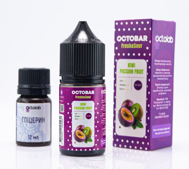 Рідина Octobar Fresh&Sour Salt Kiwi Passion Fruit 30ml 50mg (набір компонентів)