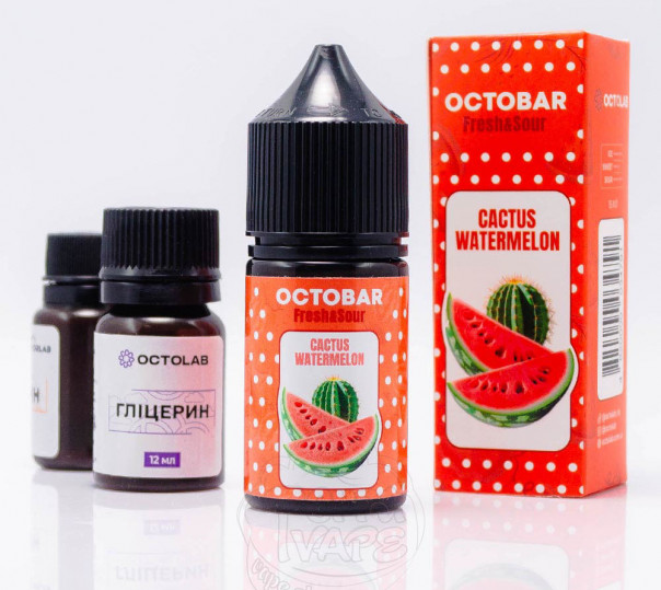 Жидкость Octobar Fresh&Sour Salt Cactus Watermelon 30ml 50mg со вкусом кактуса и арбуза (набор компонентов)