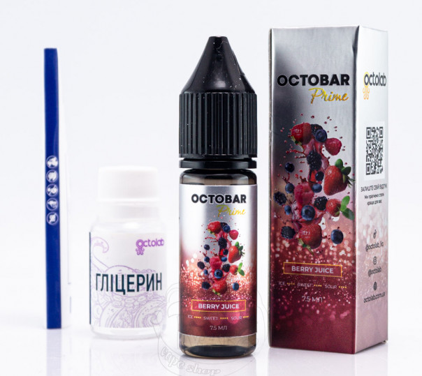 Рідина Octobar Prime Salt Berry Juice 15ml 50mg зі смаком ягідного соку (набір компонентів)