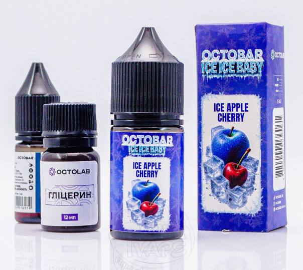 Жидкость Octobar Ice Ice Baby Salt Ice Apple Cherry 30ml 50mg со вкусом яблока и вишни со льдом (набор компонентов)