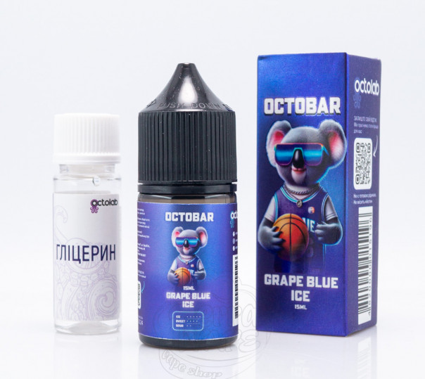 Рідина Octobar Salt Grape Blue Ice 30ml 50mg зі смаком винограду і чорниці з холодком (набір компонентів)