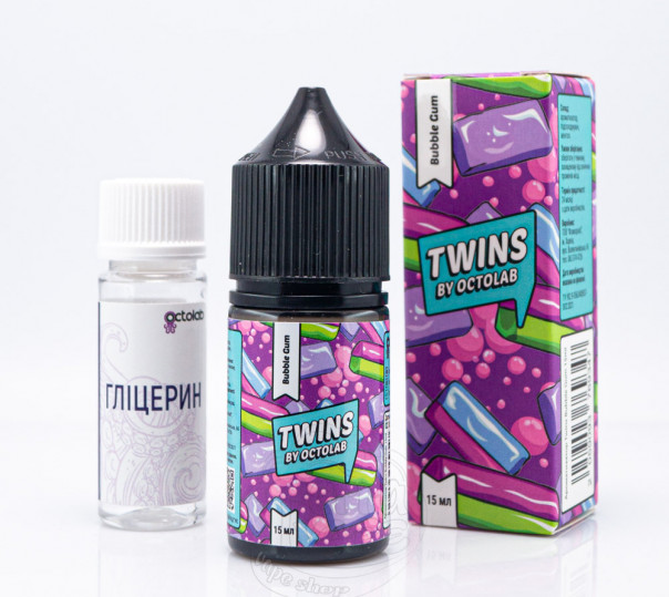 Жидкость Twins Salt Bubble Gum 30ml 50mg со вкусом жвачки (набор компонентов)