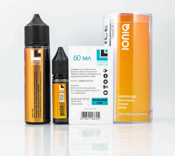 Набор для приготовления жидкости IONIQ Pine Peach Mango Ice 60ml 3mg на органическом никотине Набор для приготовления жидкости IONIQ Pine Peach Mango Ice 60ml 3mg на органическом никотине
