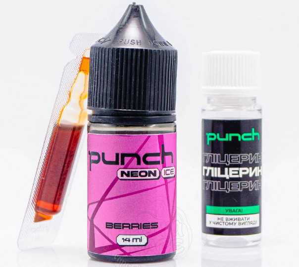 Рідина Punch Neon Ice Salt Berries 30ml 65mg зі смаком ягід з льодом (набір компонентів)