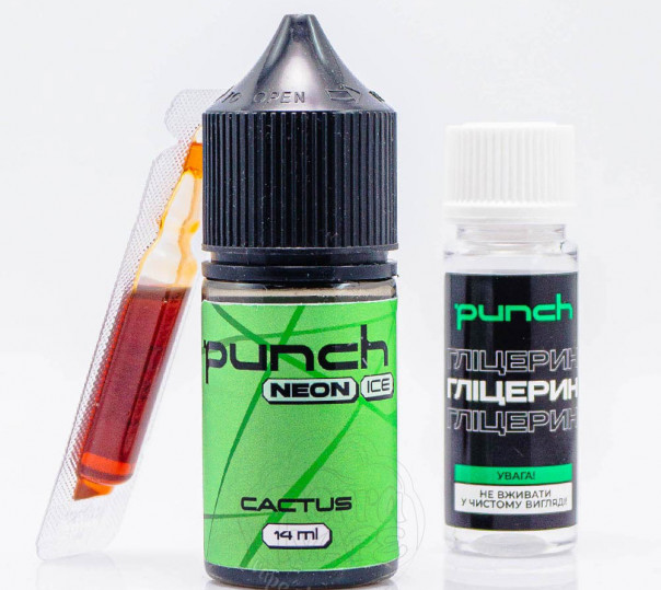 Рідина Punch Neon Ice Salt Cactus 30ml 65mg зі смаком кактусу з льодом (набір компонентів)