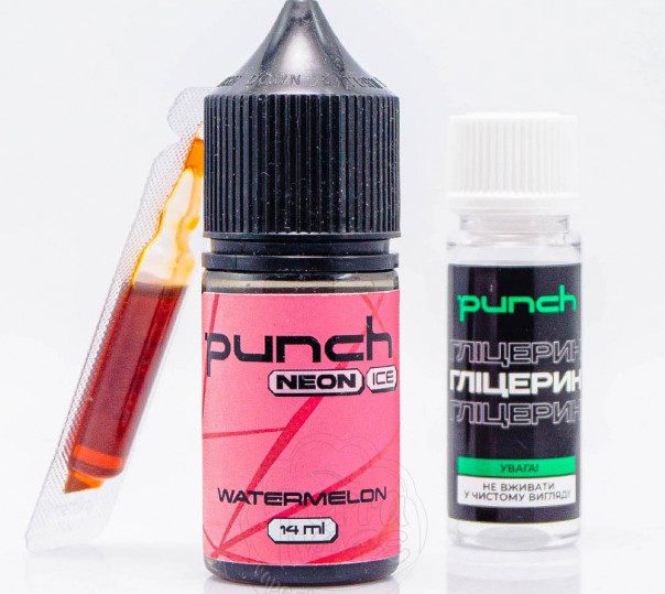 Рідина Punch Neon Ice Salt Watermelon 30ml 50mg зі смаком кавуна з льодом (набір компонентів)