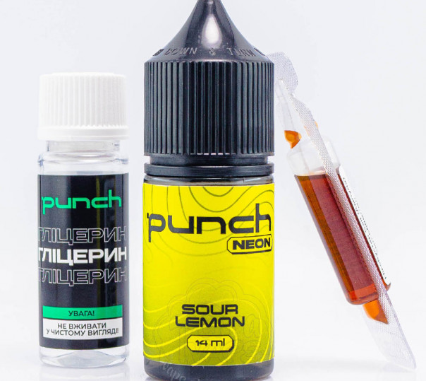 Рідина Punch Neon Salt Sour Lemon 30ml 50mg зі смаком лимона (набір компонентів)