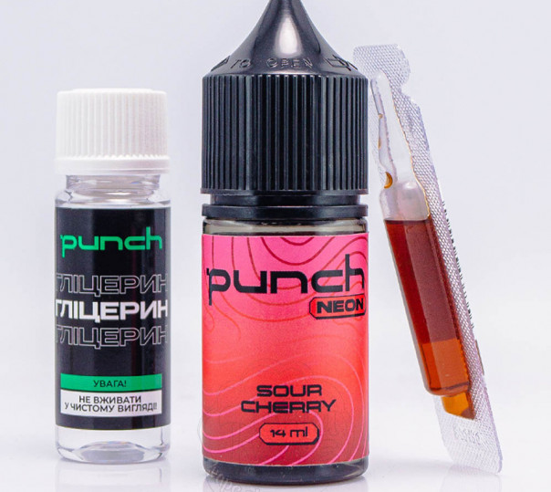 Рідина Punch Neon Salt Sour Cherry 30ml 65mg зі смаком кислої вишні (набір компонентів)