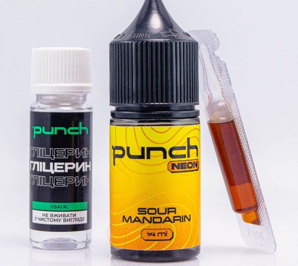 Рідина Punch Neon Salt Sour Mandarin 30ml 50mg зі смаком кислого мандарину (набір компонентів)