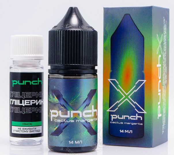 Рідина Punch X Cocktails Salt Cactus Margarita 30ml 65mg зі смаком коктейлю Маргарита з кактусом (набір компонентів)