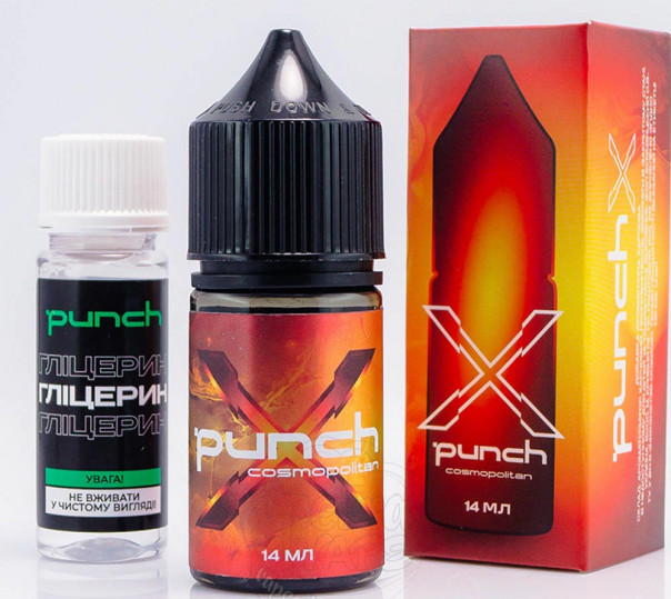 Рідина Punch X Cocktails Salt Cosmopolitan 30ml 65mg зі смаком коктейлю Космополітен (набір компонентів)