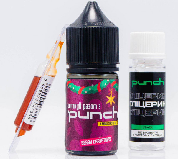 Жидкость Punch X-mas Edition Salt Berry Christmas 30ml 50mg со вкусом ягод с холодком (набор компонентов)