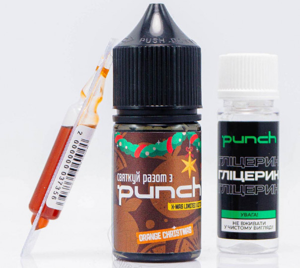 Рідина Punch X-mas Edition Salt Orange Christmas 30ml 50mg зі смаком апельсину з холодком (набір компонентів)