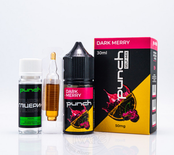 Жидкость Punch Salt Dark Merry 30ml 65mg со вкусом апельсина и черешни (набор компонентов)