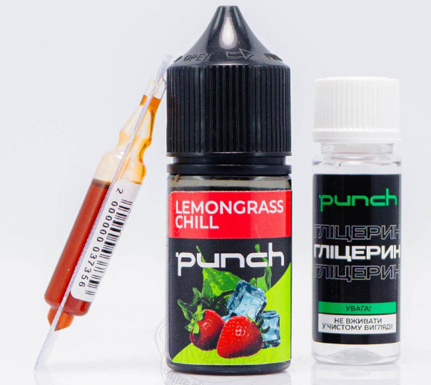 Рідина Punch Salt Lemongrass Chill 30ml 50mg зі смаком лемонграсу та суниці (набір компонентів)