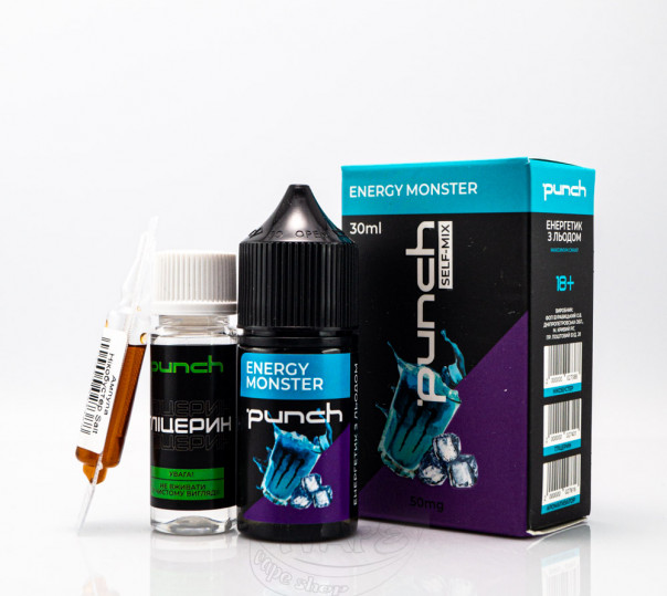 Рідина Punch Salt Energy Monster 30ml 50mg зі смаком енергетику (набір компонентів)
