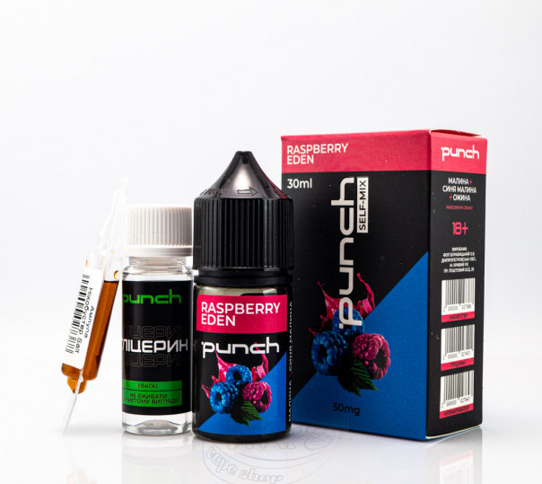 Рідина Punch Salt Raspberry Eden 30ml 50mg зі смаком малини (набір компонентів)