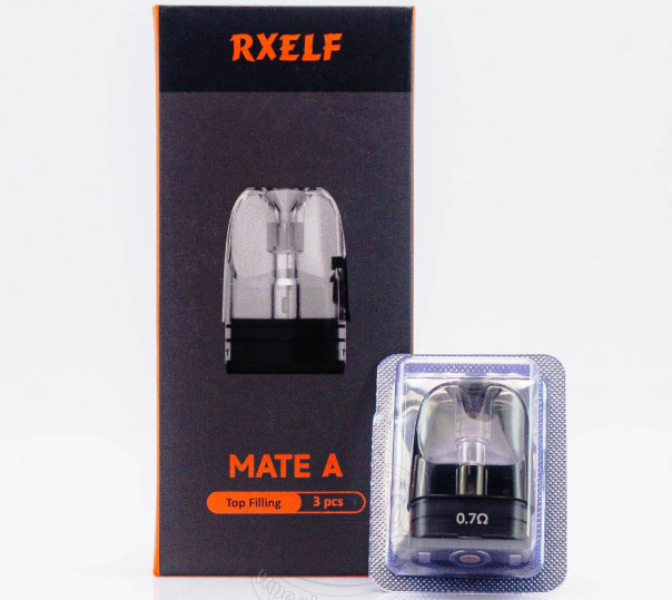 Картридж RXELF Mate A Top Filling Pod Cartridge 3ml 0.7Ом для многоразовой POD системы Voopoo Argus/SE/P1/P1s/P2/P3/G/G2/G2 Mini/G3,Z/Z2/A/Klyc/Matrix Kit