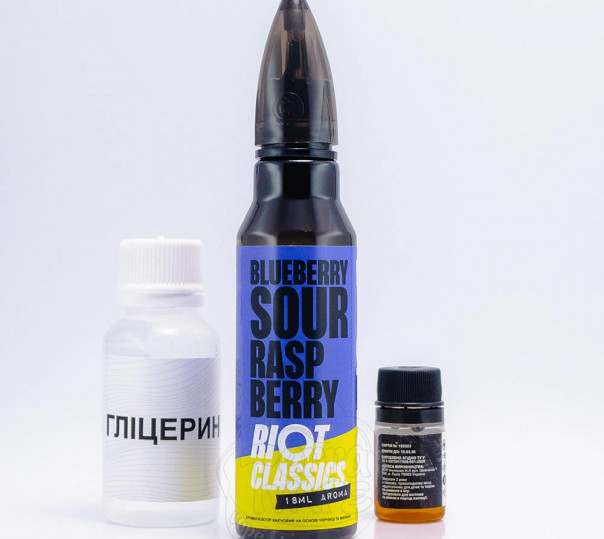 Жидкость Riot Squad Organic Blueberry Sour Raspberry 60ml 3mg со вкусом малины и черники (набор компонентов)