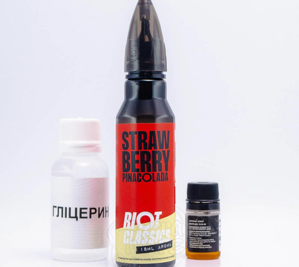 Рідина Riot Squad Organic Strawberry Pinacolada 60ml 3mg зі смаком полуничної піна колади (набір компонентів)