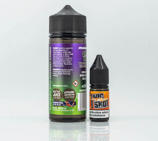 Жидкость Six Licks Organic Liquid Gold 100ml 0mg без никотина со вкусом ежевики, малины и яблока Жидкость Six Licks Organic Liquid Gold 100ml 0mg без никотина со вкусом ежевики, малины и яблока