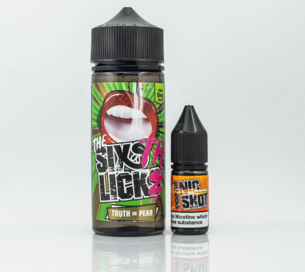 Рідина Six Licks Organic Truth Or Pear 120ml 3mg на органічному нікотині зі смаком полуниці, груші та лайма