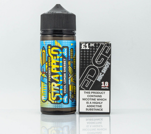 Рідина Strapped Organic Cool Lemon Sherbet 120ml 3mg на органічному нікотині зі смаком лимонного щербета з холодком