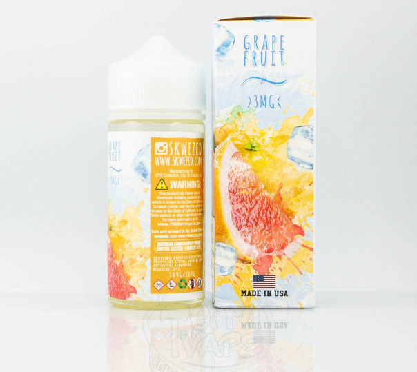 Рідина Skwezed Organic Grapefruit Ice 100ml 3mg на органічному нікотині зі смаком грейпфрута з холодком Рідина Skwezed Organic Grapefruit Ice 100ml 3mg на органічному нікотині зі смаком грейпфрута з холодком