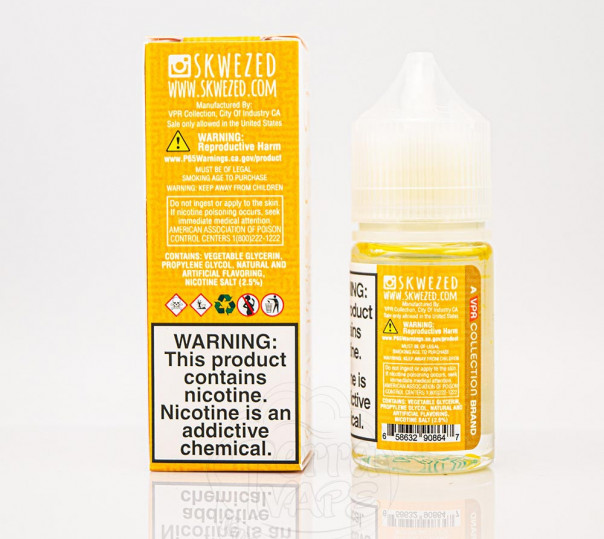 Жидкость Skwezed Salt Grapefruit 30ml 50mg на солевом никотине со вкусом грейпфрута Жидкость Skwezed Salt Grapefruit 30ml 50mg на солевом никотине со вкусом грейпфрута