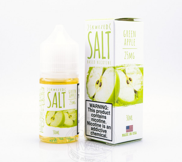 Рідина Skwezed Salt Green Apple 30ml 50mg на сольовому нікотині зі смаком зеленого яблука