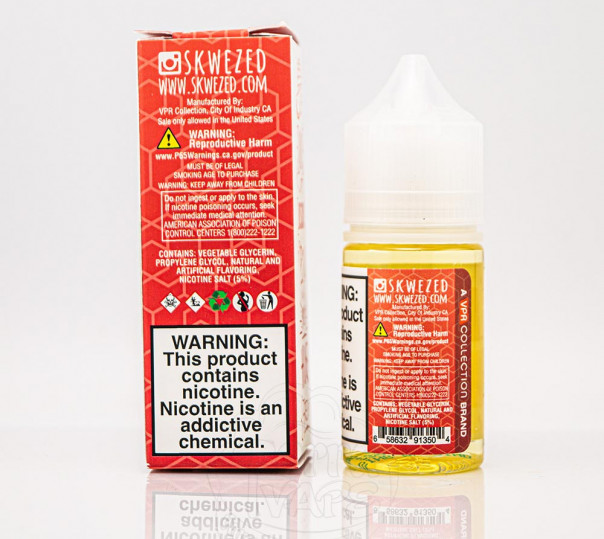 Рідина Skwezed Salt Watermelon Strawberry 30ml 50mg на сольовому нікотині зі смаком кавуна і полуниці Рідина Skwezed Salt Watermelon Strawberry 30ml 50mg на сольовому нікотині зі смаком кавуна і полуниці
