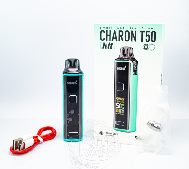 Smoant Charon T50 Pod Mod Kit 1500mAh Електронна сигарета POD MOD Smoant Charon T50 Pod Mod Kit 1500mAh Електронна сигарета POD MOD