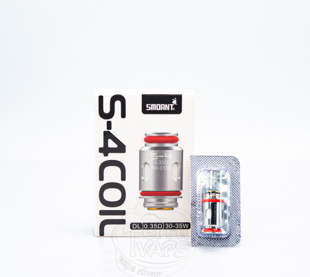 Испаритель Smoant S Series Coil S-4 DL 0.35 Ом для многоразовой POD системы Charon Baby Plus, Santi, T50, Knight 40, Pasito Pro Pod Kit