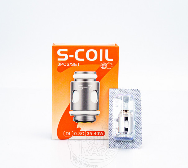 Испаритель Smoant S Series Coil S-7 DL 0.3 Ом для многоразовой POD системы Charon Baby Plus, Santi, T50, Knight 40, Pasito Pro Pod Kit