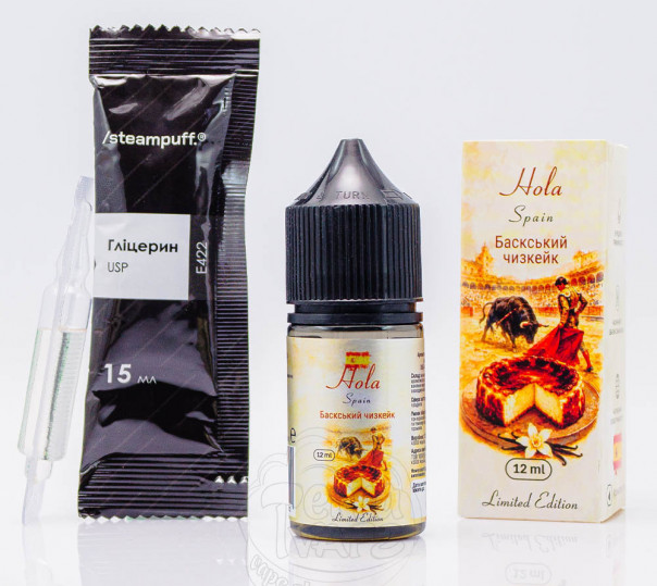 Рідина Hello World Salt Basque Cheesecake 30ml 50mg зі смаком чізкейку (набір компонентів)