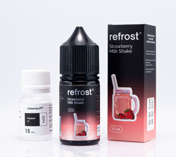 Жидкость Refrost Salt Strawberry Milk Shake 30ml 50mg со вкусом клубничного милкшейка (набор компонентов)