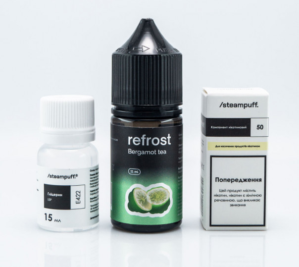 Жидкость Refrost Salt Bergamot Tea 30ml 50mg со вкусом чая с бергамотом (набор компонентов) Жидкость Refrost Salt Bergamot Tea 30ml 50mg со вкусом чая с бергамотом (набор компонентов)