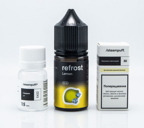 Рідина Refrost Salt Lemon 30ml 50mg зі смаком лимона (набір компонентів) Рідина Refrost Salt Lemon 30ml 50mg зі смаком лимона (набір компонентів)