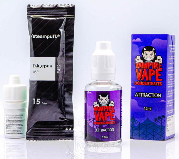 Рідина Vampire Vape Salt Attraction 30ml 50mg зі смаком ягід та ментолу (набір компонентів)