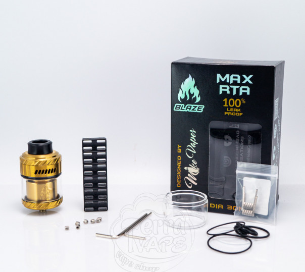 ThunderHead Creations Blaze Max RTA Gold Обслуговуваний бак ThunderHead Creations Blaze Max RTA Gold Обслуговуваний бак