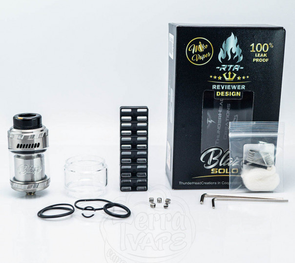 ThunderHead Creations Blaze Solo RTA Silver Black Обслуживаемый бак ThunderHead Creations Blaze Solo RTA Silver Black Обслуживаемый бак