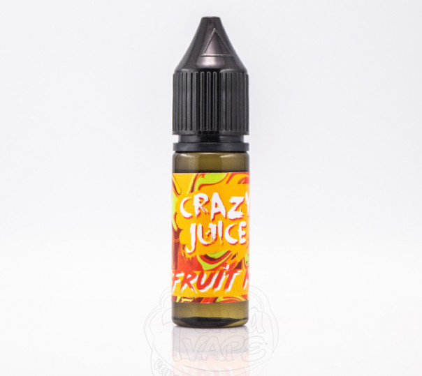 Рідина Crazy Juice Salt Fruit Mix 15ml 30mg на сольовому нікотині зі смаком цитрусових