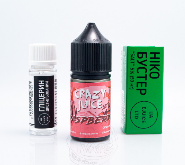 Жидкость Crazy Juice Salt Raspberry 30ml 50mg со вкусом малины с холодком (набор компонентов)