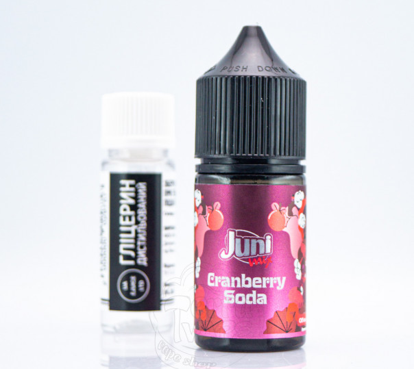 Рідина Juni Mix Salt Cranberry Soda 30ml 65mg зі смаком журавлинної содової з холодком (набір компонентів)