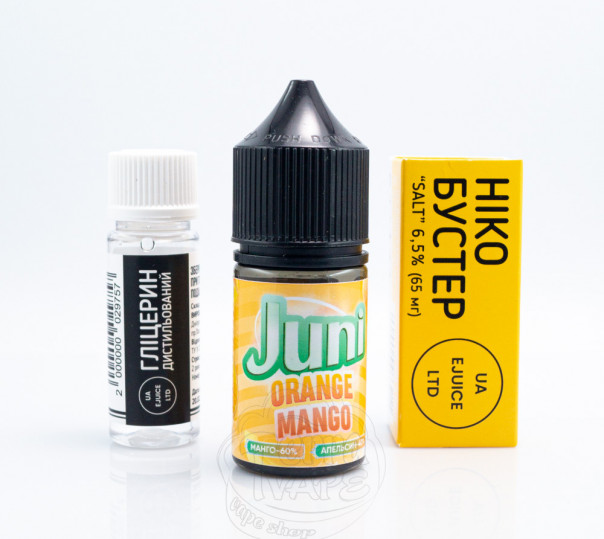 Рідина Juni Salt Orange Mango 30ml 65mg зі смаком апельсин з манго (набір компонентів)