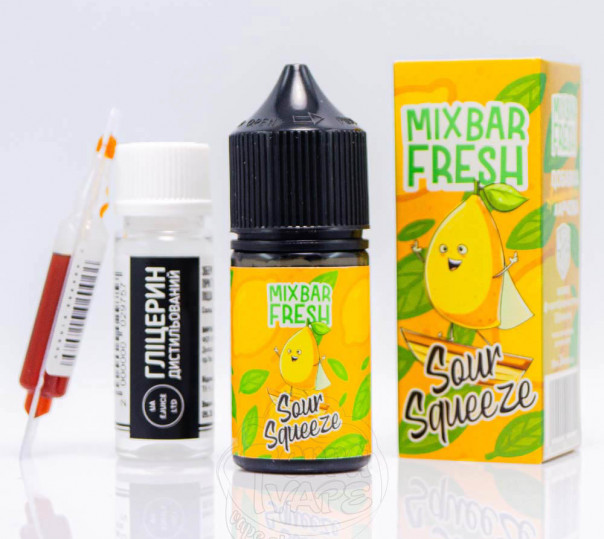 Жидкость Mix Bar Fresh Salt Sour Squeeze 30ml 50mg со вкусом лимона и лайма (набор компонентов)