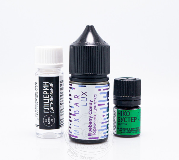 Рідина Mix Bar Lux Salt Blueberry Candy 30ml 50mg зі смаком чорничної цукерки (набір компонентів)