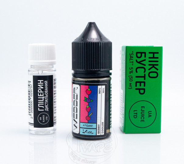 Рідина Webber Salt Berry Mix Cooler 30ml 0mg зі смаком ягід з холодком (набір компонентів)