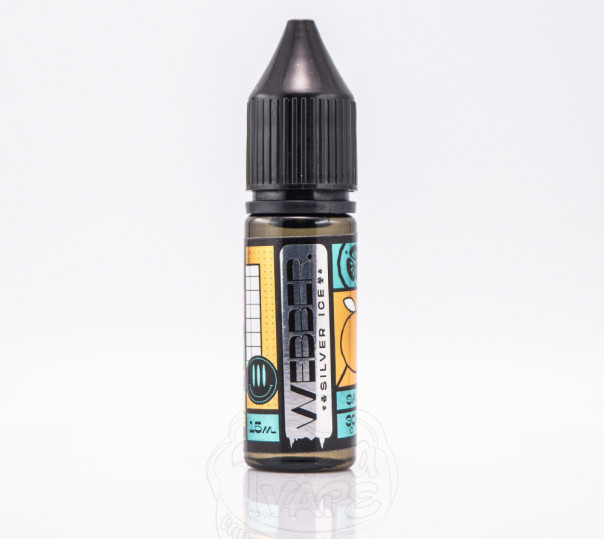 Рідина Webber Silver ICE Salt Peach Cucumber ICE 15ml 30mg на гібридному нікотині зі смаком персика та орігка з холодком