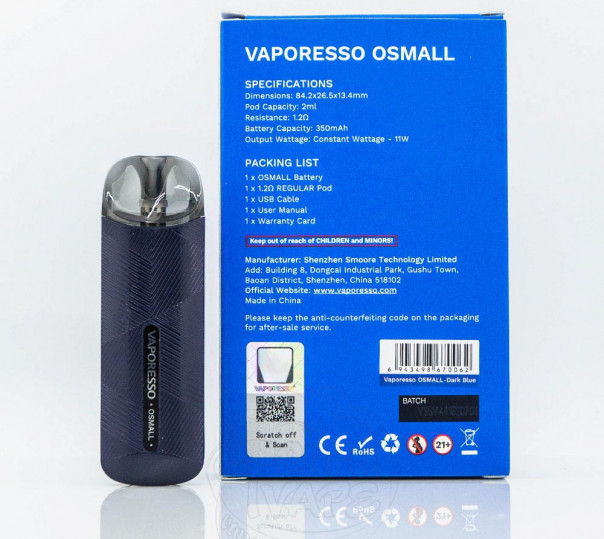 Vaporesso Osmall Pod Kit 350mAh Многоразовая POD система Vaporesso Osmall Pod Kit 350mAh Многоразовая POD система